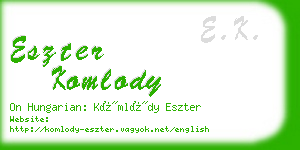 eszter komlody business card